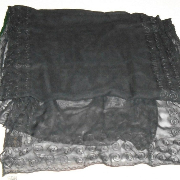 Vintage embroidered soft scarf/wrap/cover-up